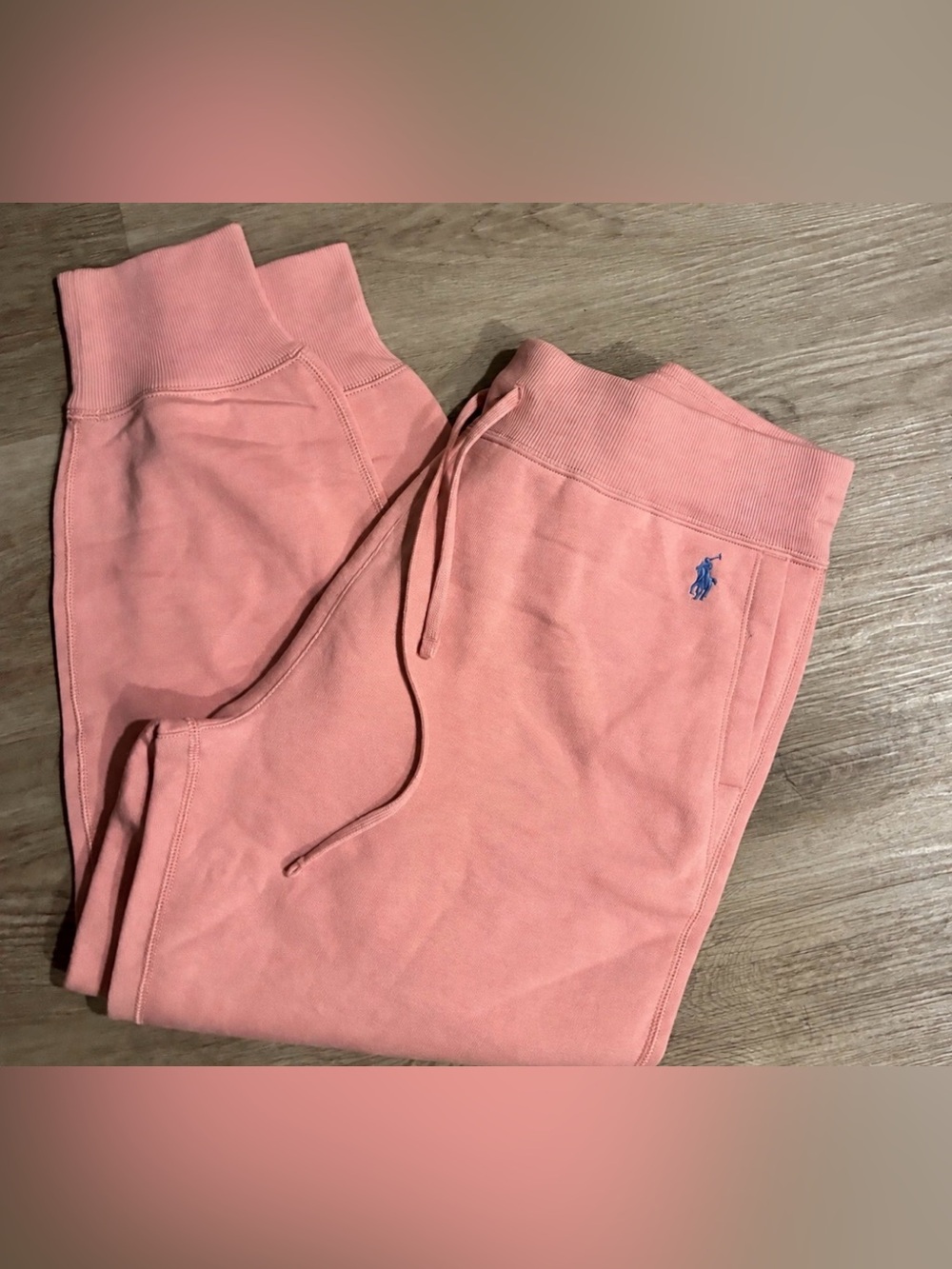 Women’s Size Medium Ralph Lauren Pink Sweatpants with Blue PonyEmbroidery